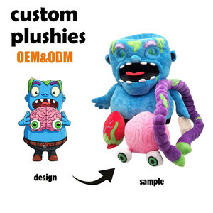 Bambola di Peluche Personalizzata <span class=keywords><strong>a</strong></span> Forma di Cervello Staccabile, Lavorazione su Misura, Mascotte OEM/ODM, Bambole Morbide e Bizzarre Personalizzate - Product Image 1