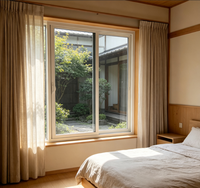 Fenêtre coulissante horizontale en PVC avec cadre en plastique, design moderne, isolation thermique, étanche, pour cuisine et hôtel