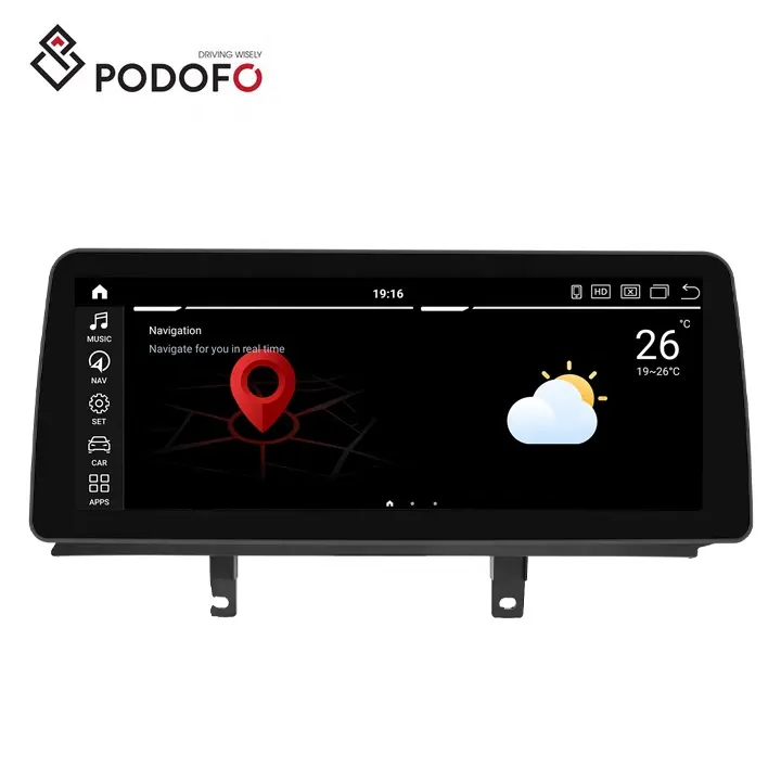 Podofo 12,3'' Autoradio Rahmen 4+64G 8 Core Autoradio mit Carplay WLAN GPS FM für BMW 3-Serie 2013-2019(NBT) (linksangesteuert)