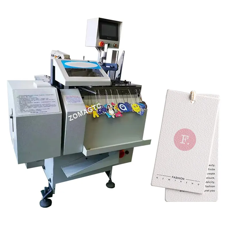 Automatic Clothes Hangtag Nylon Cord Knot Tying Knotting Machine Eyelet Tag Threader Hang Tag String Stringing Threading Machine