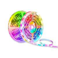 Kit d'éclairage intelligent RGB 12V 5050 avec rythme musical pour décoration intérieure, 20m de câble et télécommande 44 touches