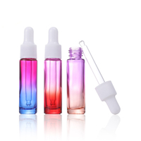 Haute qualité fond épais 5ml 10ml couleurs dégradées flacons compte-gouttes en verre forme de cylindre vide rechargeable sérum de soin de la peau