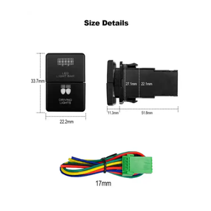 Marine Car ON-OFF Waterproof ABS 12V <strong>LED</strong> Light Bar Driving Light Backlit Dual <strong>Push</strong> <strong>Bottom</strong> Switch - Product Image 4