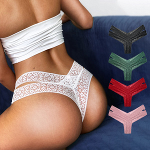 Strings sexy en dentelle confortables pour femmes, à taille basse et ajourés - Product Image 2