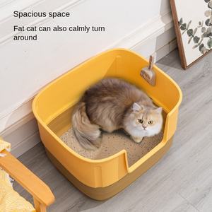 Bac à litière <span class=keywords><strong>pour</strong></span> <span class=keywords><strong>chat</strong></span> semi-fermé <span class=keywords><strong>de</strong></span> qualité supérieure, spacieux et durable avec pelle <span class=keywords><strong>pour</strong></span> la formation <span class=keywords><strong>de</strong></span> litière <span class=keywords><strong>pour</strong></span> <span class=keywords><strong>chat</strong></span> en intérieur et l'utilisation quotidienne - Product Image 3