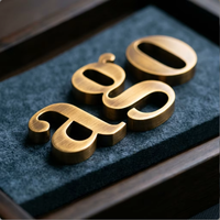 Lettres 3D en métal plaqué bronze antique de qualité supérieure SUS304, logo personnalisé pour les cabinets d'avocats, les magasins, les enseignes murales publicitaires, IP65