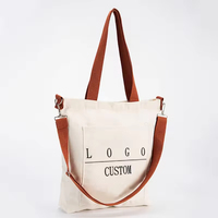 Sac fourre-tout en toile de coton grande capacité personnalisé avec bandoulière, réutilisable pour les courses quotidiennes, avec logo personnalisé