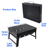 Barbecue portable d'extérieur en carbone, pliable, pour le camping, barbecue à charbon d'extérieur