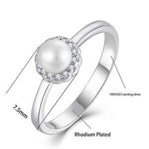 Bague en argent sterling 925 avec perle d'eau douce <span class=keywords><strong>Xlove</strong></span>, bijoux fantaisie, gravure, pour enfant, fille, perle, 925 - Product Image 6