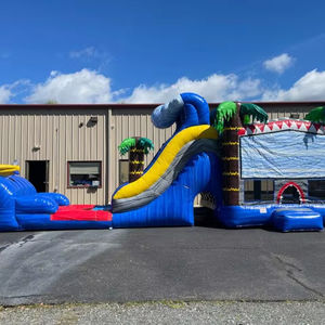 Castillo inflable con tobogán en oferta para alquiler comercial en fiestas al aire libre - Product Image 1