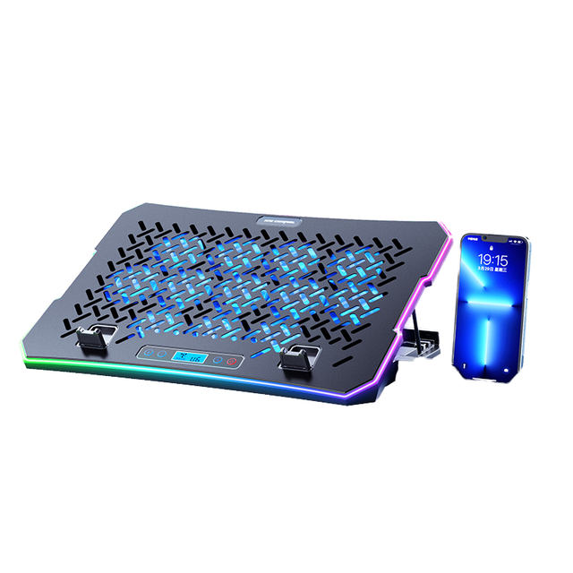 Hot Notebook Radiator Metal Cooling Base Colorful Atmosphere Light Stock Gaming Cooling Fan Laptop Cooler Stand Pad Laptop Stand