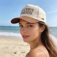 Gorra de Béisbol de 5 Paneles, 100% Algodón, Suave y Transpirable, Ajustable, Cierre de Hebilla, Diseño con Letras a la Moda, Uso Casual