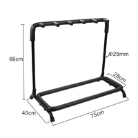 Best Selling Multi Function Guitar Stand 5 Heads Durable Iron Tube Structure for Music School Training Center