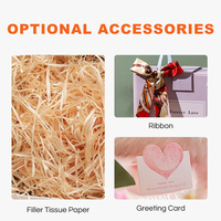 Boîte cadeau de luxe Elelgent avec poignée aimant cartes de vœux et remplissage d'herbe laminage mat et gaufrage pour présentations