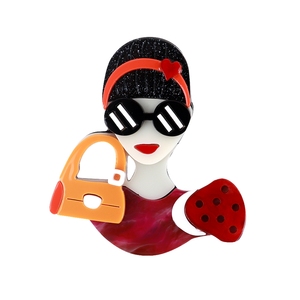 Bijoux de mode Accessoires Cool fille Lunettes Bubble Sleeve Sac À Main Coeur bandeau Bandana Acrylique <span class=keywords><strong>Broche</strong></span> Personnalisé - Product Image 1