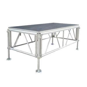 Plataforma de escenario portátil con pies de enchufe y hebillas hechas de aleación de aluminio y madera contrachapada para canales exteriores - Product Image 2