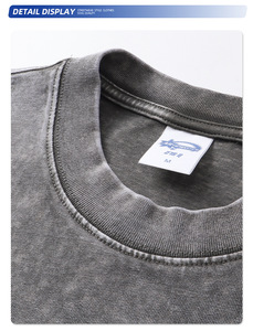 Camiseta Personalizada para Hombre, Estilo Acid Wash, Streetwear, Hip Hop, 100% Algodón, con Logotipo Personalizado, Talla Grande, Vintage - Product Image 3