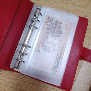 Bán sỉ bền <span class=keywords><strong>6</strong></span> lỗ A6 A7 A5 Frosted nhựa không dây kéo tiền tiết kiệm Túi Ngân Sách chất kết dính Pouch tùy chỉnh tiền mặt phong bì - Product Image 3