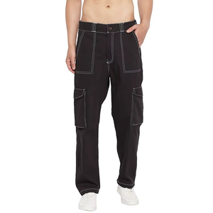 Pantalones Cargo Rectos y Holgados Personalizados de Mezclilla para Hombre - Product Image 3