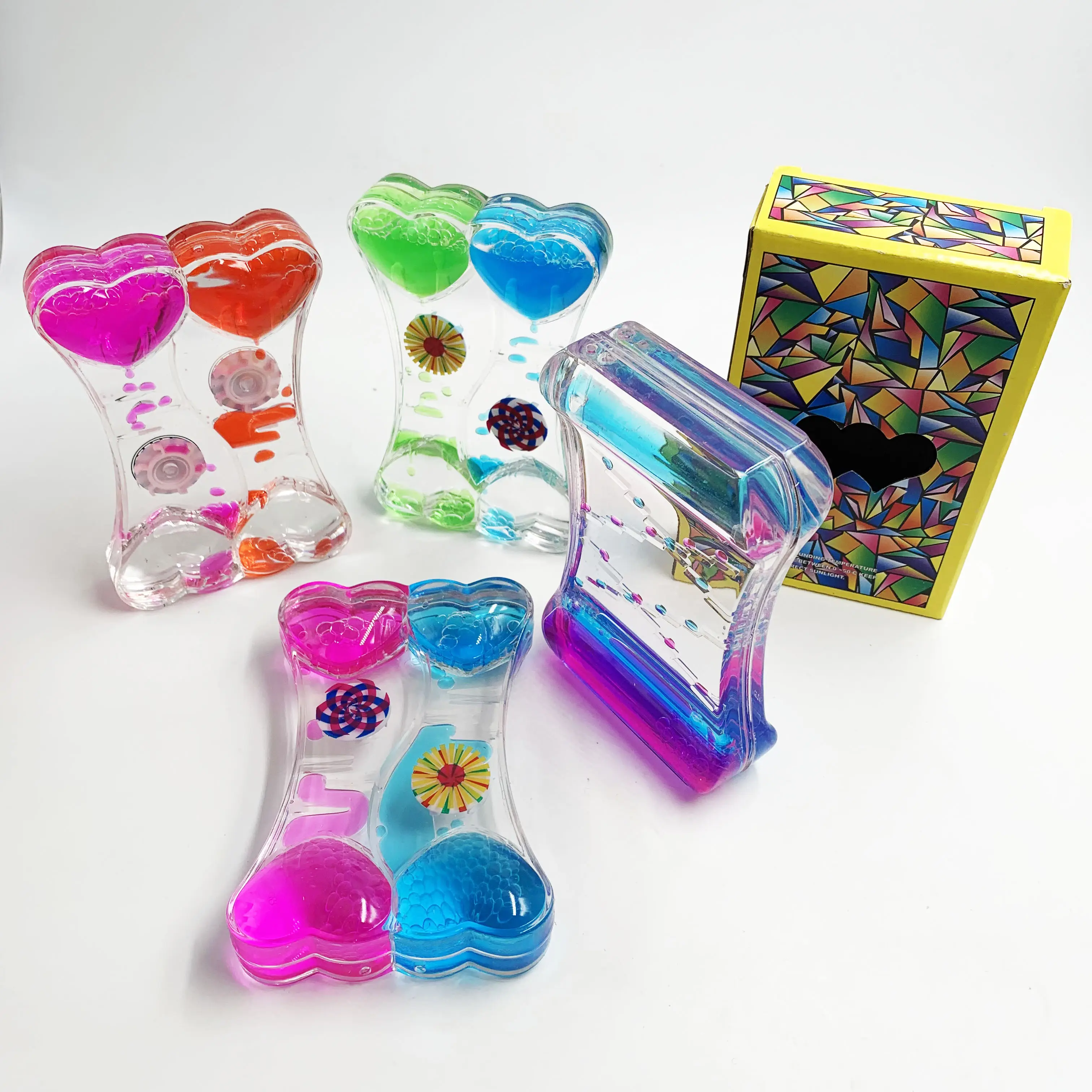 PT Trending Products Autismo Sensorial Líquido Movimiento Burbuja Temporizador Burbujeador Escritorio Juego sensorial Fidget Toy Temporizador líquido
