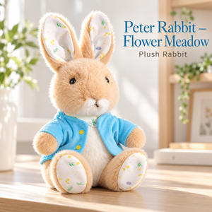 Peter Rabbit Blossom Meadow 38 cm große Plüschpuppe mit blauem Blumenoutfit und Karotten-Accessoire PR008 - Product Image 1