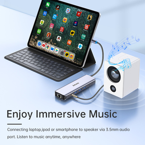 11-in-1 USB C HUB Multiport Adapter Docking Station cho HDMI <span class=keywords><strong>VGA</strong></span> Gigabit Ethernet <span class=keywords><strong>3</strong></span>.5 mét aux USB-A TF/SD Đầu đọc thẻ USB <span class=keywords><strong>3</strong></span>.0 - Product Image 5