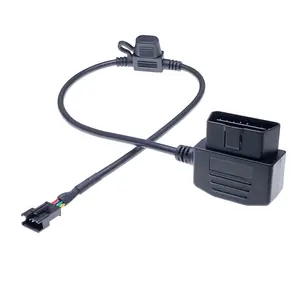 AOTAI kabel pelacak GPS mobil OBD-II kabel OBD khusus harness dengan fuse untuk GPS dan diagnostik