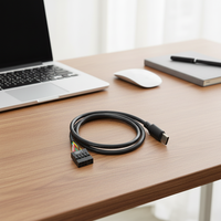 Kabel Angitu Front Panel USB 9Pin ke Tipe C, Kabel Data Motherboard 9Pin ke Tipe C Male Berpelindung, Adaptor USB 9Pin USB/Tipe C-50cm