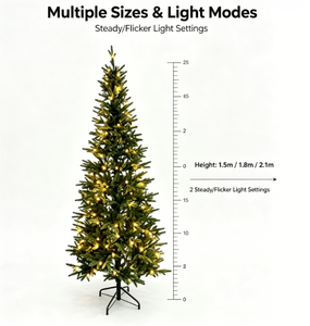 <span class=keywords><strong>Sapin</strong></span> de Noël artificiel Nordmann éclairé par LED, branches réalistes en PE, guirlandes lumineuses chaudes, support métallique stable, montage facile - Product Image 5