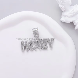 European American TrendyyWholesale Necklace <b>Cross</b>-Border Hot-Selling Men's Cuban Pendant Letter Money - Product Image 1