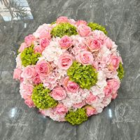 Boule florale en soie artificielle moderne dorée Huaien 50cm décor de mariage/fenêtre/table de qualité supérieure résistant aux UV usine prête à l'emploi transfrontalière