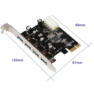 Chất lượng cao 4-<span class=keywords><strong>Port</strong></span> <span class=keywords><strong>USB</strong></span> 3.0 PCI-Express 3.0 X1 kim loại mở rộng Card Adapter trong kho - Product Image 5