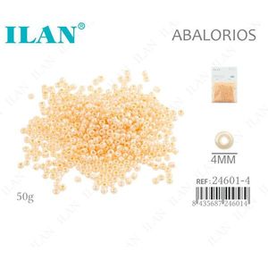 Perline Ilan Abalorios 4mm color crema nude 50g per la creazione di gioielli - Product Image 1