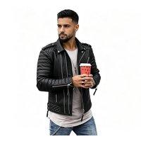 Nouvelle veste en cuir pour homme, style motard, à fermeture éclair, manches longues, coupe courte, décontractée, streetwear, mode, couleur unie, printemps-automne