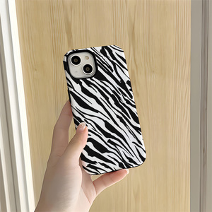 Zebra sọc Glossy Matte cảm thấy không khí bảo vệ trường hợp đối với iPhone 17 16 15 14 13 12 11 Pro Max điện thoại di động trường hợp - Product Image 6