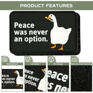 Patch drôle personnalisé en PVC en forme de canard, 3,24 x 2,4 pouces, rectangulaire, style dessin animé, pour sacs à dos tactiques - Product Image 2