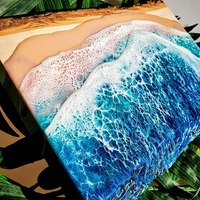 Peinture 3D en résine époxy claire pour tablette en bois, banc de table, colle liquide pour verre