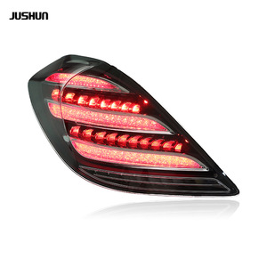 ไฟท้าย Jushun สำหรับ Mercedes-Benz S-Class W222 ปี 2014-2017 แบบสามแถบ สีแดงรมดำ - Product Image 3