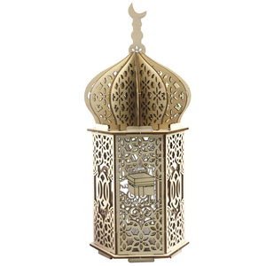 Décorations en bois à LED pour la maison, <span class=keywords><strong>phare</strong></span> du Festival musulman, Ramadan Eid Mubarak, fournitures décoratives pour cadeau de fête islamique - Product Image 5