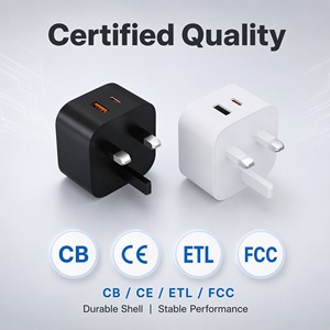 Adaptateur de charge rapide PD 36W, adaptateur secteur USB 2 ports pour téléphone, certifié CE ETL FCC avec câble rétractable - Product Image 6