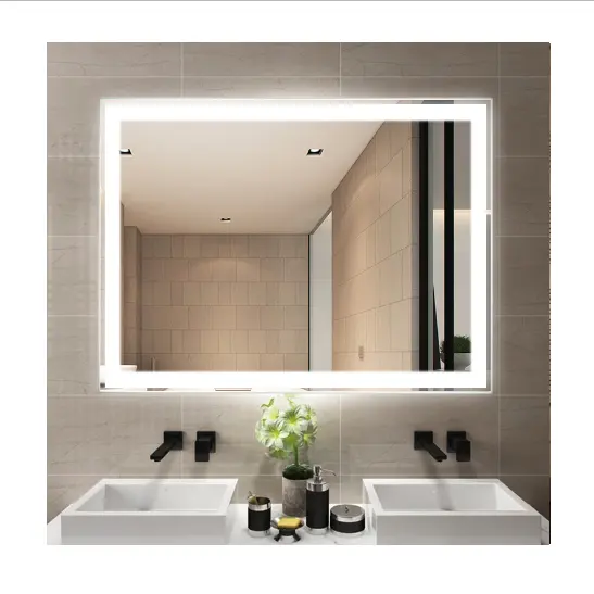 HIXEN 18-2B 중국 공급 공장 뜨거운 판매 목욕 김서림 확대 스마트 터치 Led 조명 화장대 LED 거울