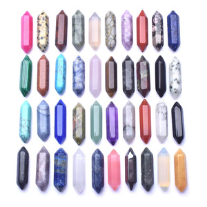 Quarzo naturale Mini Mix di cristallo curativo meditazione rosa torre di quarzo doppi punti per ciondolo - Product Image 2
