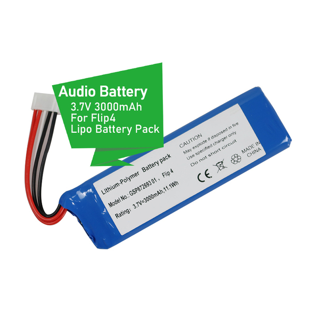 Rechargeable 3.7V 3000mAh High Quality Li-ion Flip 4 Flip4 Batteries Digital Lithium Ion Battery for Speaker GSP872693 Device