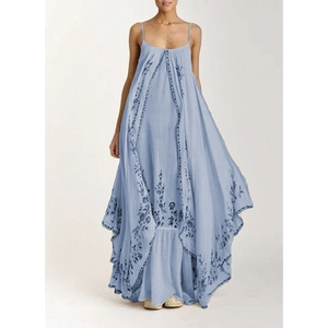 Nuovi Abiti Estivi da Donna con Stampa sul Petto, Ampia Gonna e Vestibilità Comoda, Moda Primavera-Estate - Product Image 1
