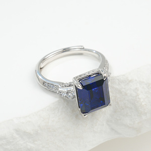 Anillo de Plata 925 con Zafiro Azul Cultivado, Anillo de Plata 925 - Product Image 2