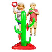 Jeu de lancer d'anneaux gonflables en PVC OEM en forme de cactus avec cible, jouets de piscine aquatiques pour enfants et adultes