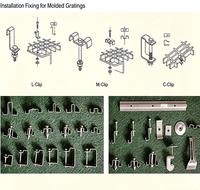 Clips de fixation pour grilles en PRV moulées et pultrudées, clips d'ancrage pour grilles en fibre de verre, accessoires d'installation de grilles en PRV moulées DF01
