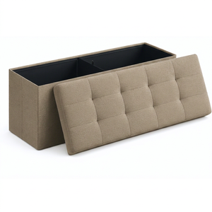 Banco de Almacenamiento Moderno de Tela con Tapa Acolchada para Sala de Estar, Muebles para el Hogar - Product Image 1