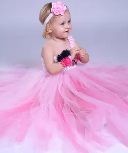 Высококачественное розовое платье для девочки на свадьбу детское элегантное Тюлевое платье принцессы с цветами для девочки