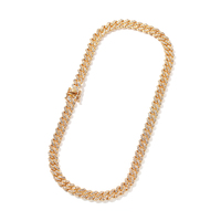 Collier chaîne cubaine en argent massif 925 plaqué or 18 carats avec moissanite VVS, style rappeur, pour hommes, plusieurs largeurs, vente en gros